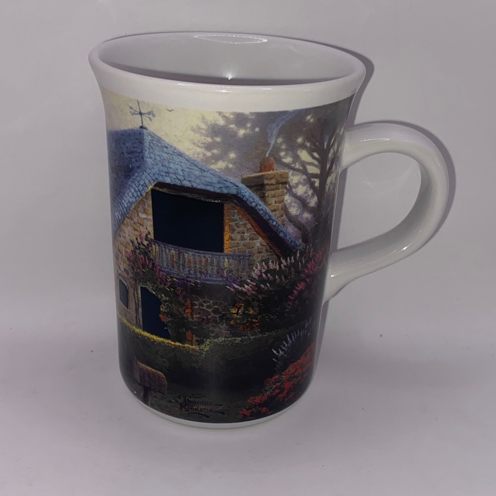 Thomas Kinkade Tea Coffee Mug Lilac Cottage Ceramic 2004 Painter Of Light 8 OZ